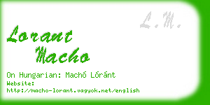 lorant macho business card